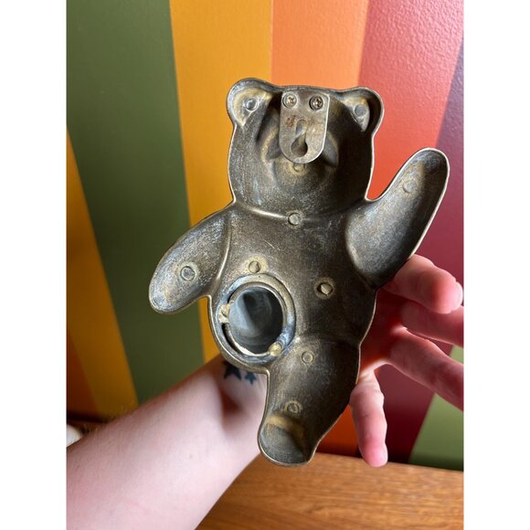 Vintage brass teddy bear figurine wall hook hanger cute kids children’s - Picture 6 of 7